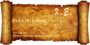 Kutlik Edina névjegykártya