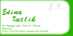 edina kutlik business card